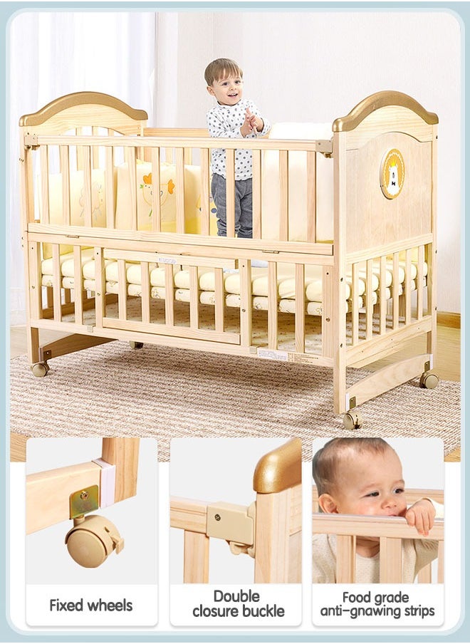 oldlaiben - 3-in-1 Convertible Crib Converts from Baby Crib to Toddler Bed and Daybed Convertible Crib Toddler Guard Rail Lasting Quality Made of Solid Hardwood - Image 1