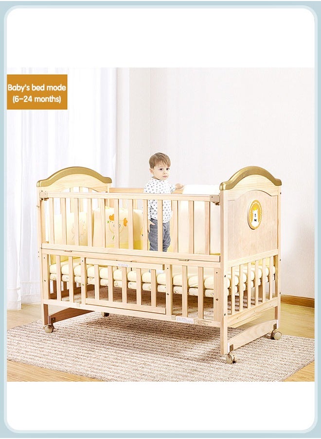 oldlaiben - 3-in-1 Convertible Crib Converts from Baby Crib to Toddler Bed and Daybed Convertible Crib Toddler Guard Rail Lasting Quality Made of Solid Hardwood - Image 1