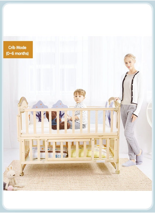 oldlaiben - 3-in-1 Convertible Crib Converts from Baby Crib to Toddler Bed and Daybed Convertible Crib Toddler Guard Rail Lasting Quality Made of Solid Hardwood - Image 1