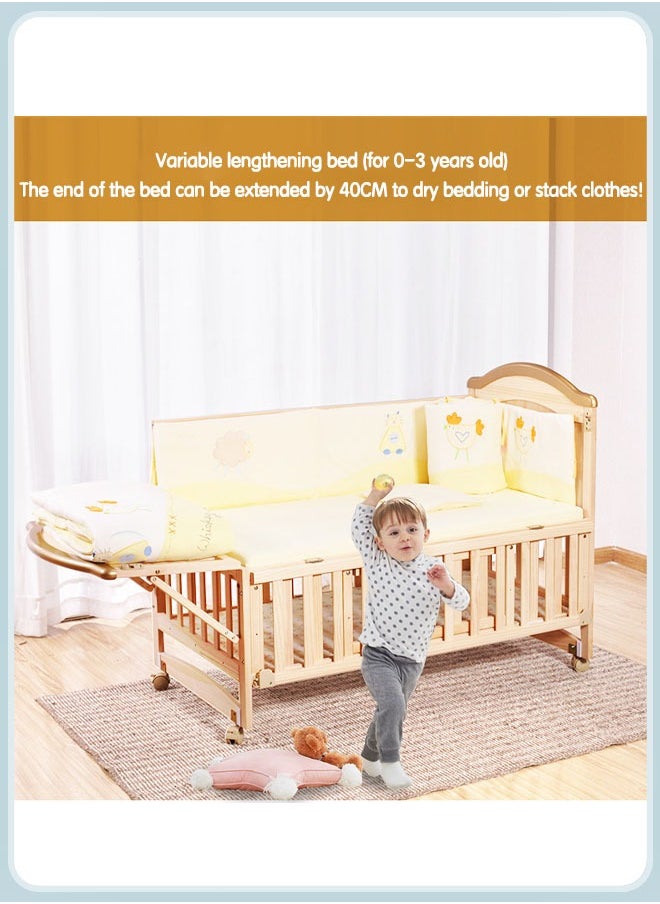 oldlaiben - 3-in-1 Convertible Crib Converts from Baby Crib to Toddler Bed and Daybed Convertible Crib Toddler Guard Rail Lasting Quality Made of Solid Hardwood - Image 1