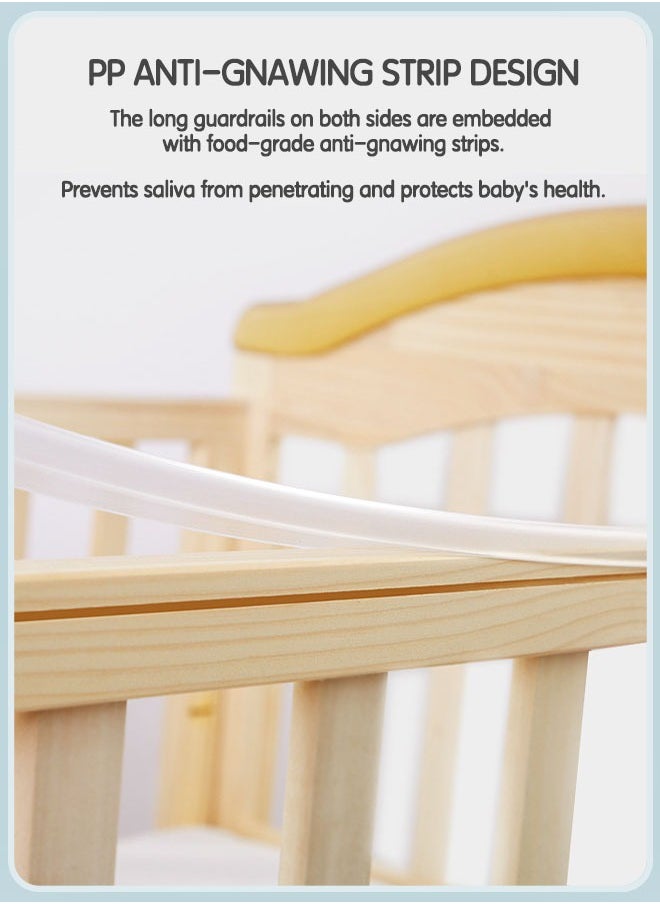 oldlaiben - 3-in-1 Convertible Crib Converts from Baby Crib to Toddler Bed and Daybed Convertible Crib Toddler Guard Rail Lasting Quality Made of Solid Hardwood - Image 1