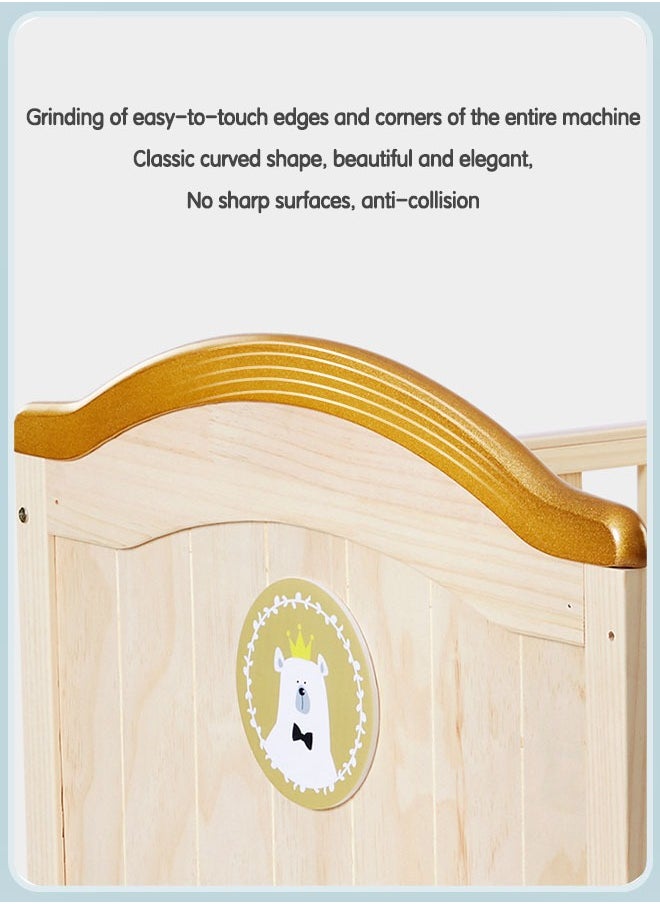 oldlaiben - 3-in-1 Convertible Crib Converts from Baby Crib to Toddler Bed and Daybed Convertible Crib Toddler Guard Rail Lasting Quality Made of Solid Hardwood - Image 1