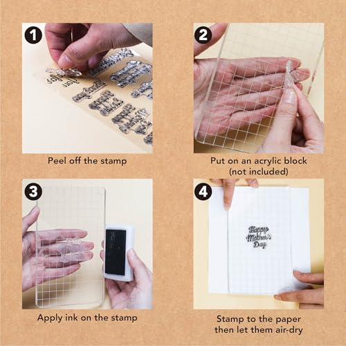 Desecraft 26pcs Words Clear Stamps for Card Making Sentiment Transparent Stamp with Scripture Greeting Words Pattern for DIY Scrapbooking Journal Card Making Scrapbooking Embossing Album Decor - Image 4