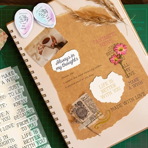 Desecraft 26pcs Words Clear Stamps for Card Making Sentiment Transparent Stamp with Scripture Greeting Words Pattern for DIY Scrapbooking Journal Card Making Scrapbooking Embossing Album Decor - Image 2