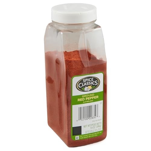 Spice Classics Ground Red Pepper, 14 oz - One 14 Ounce Container of Red Pepper Seasoning, Made from Dried Ground Red Chili Peppers for a Zesty Flavor - Image 1
