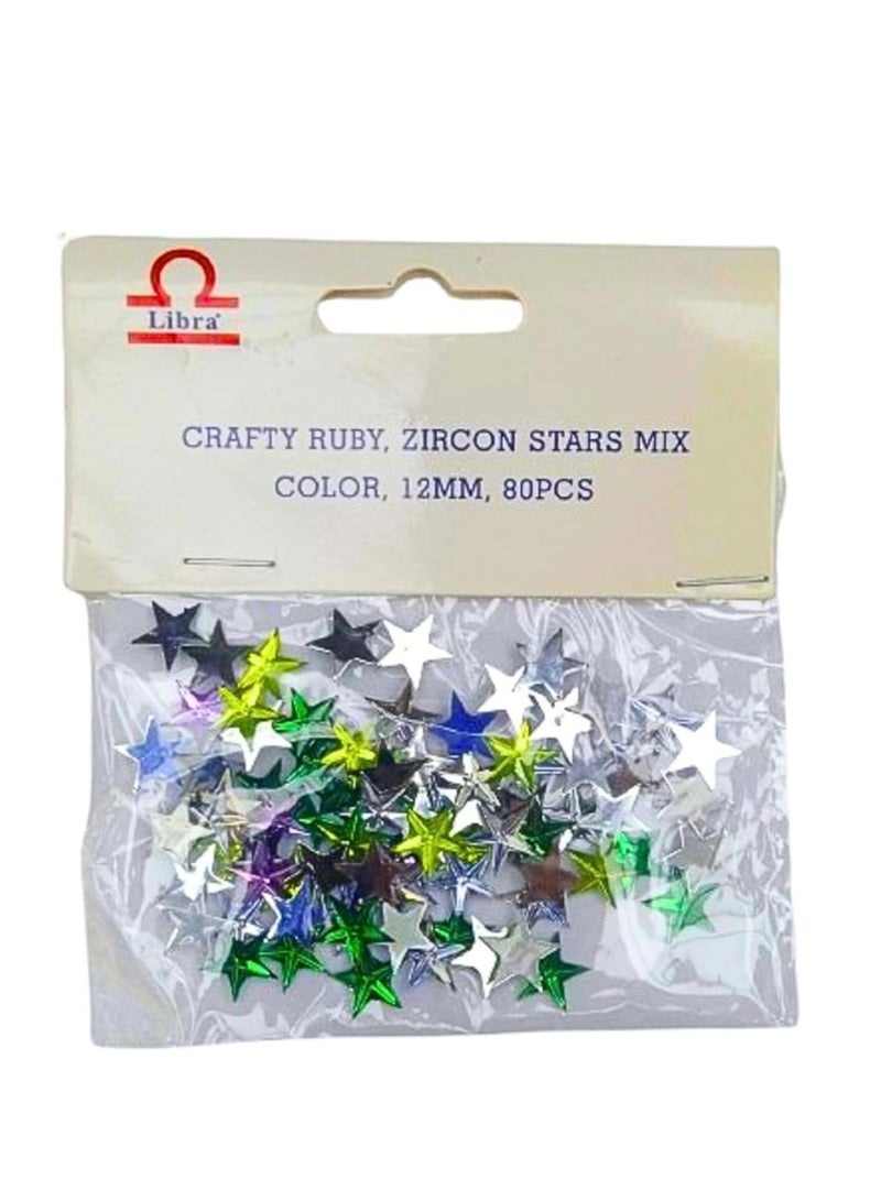 Libra CRAFTY RUBY ZIRCON STARS MIX COLOR 12MM 80PCS - Image 1