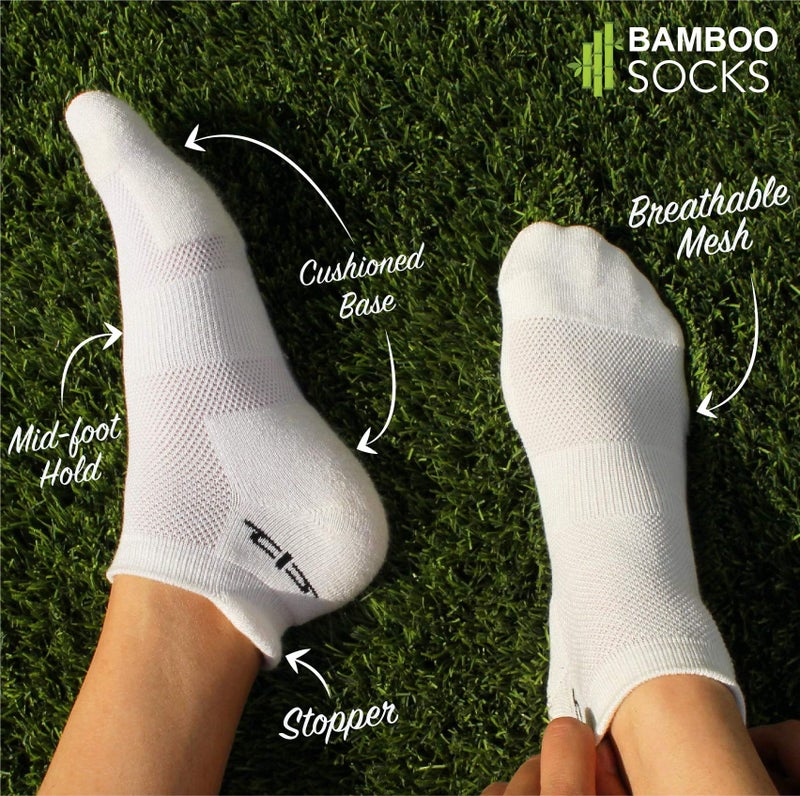 HEELIUM Men's Bamboo Socks | Ankle Length | Ultra-Soft & Sweat-Wicking | Cushioned Sole With Anti-Bacterial Finish, Assorted - Image 3