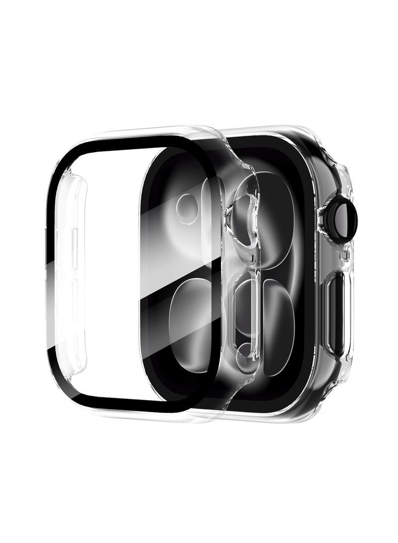 Wechdo Waterproof Case with Screen Protector for Apple Watch Series 11/10 46mm, Built-in Tempered Glass Film Hard PC Bumper Full Protective Cover-Clear - Image 1