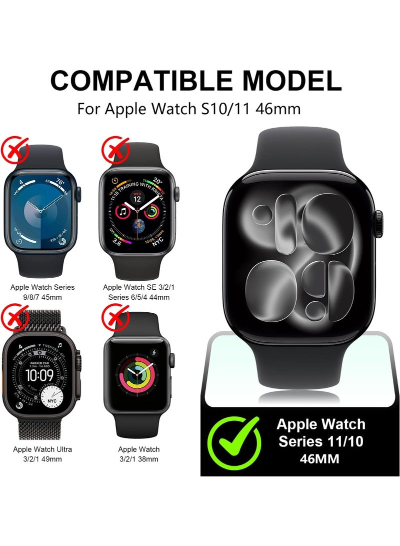 Wechdo Waterproof Case with Screen Protector for Apple Watch Series 11/10 46mm, Built-in Tempered Glass Film Hard PC Bumper Full Protective Cover-Clear - Image 2