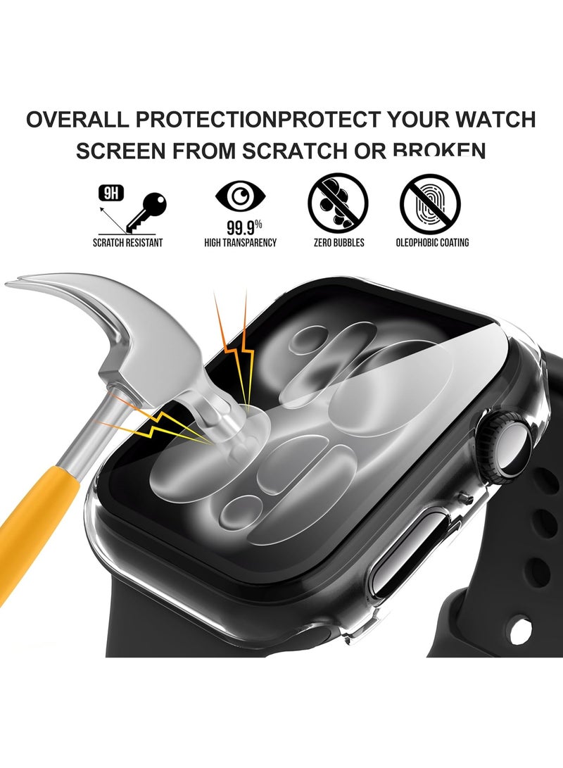 Wechdo Waterproof Case with Screen Protector for Apple Watch Series 11/10 46mm, Built-in Tempered Glass Film Hard PC Bumper Full Protective Cover-Clear - Image 3