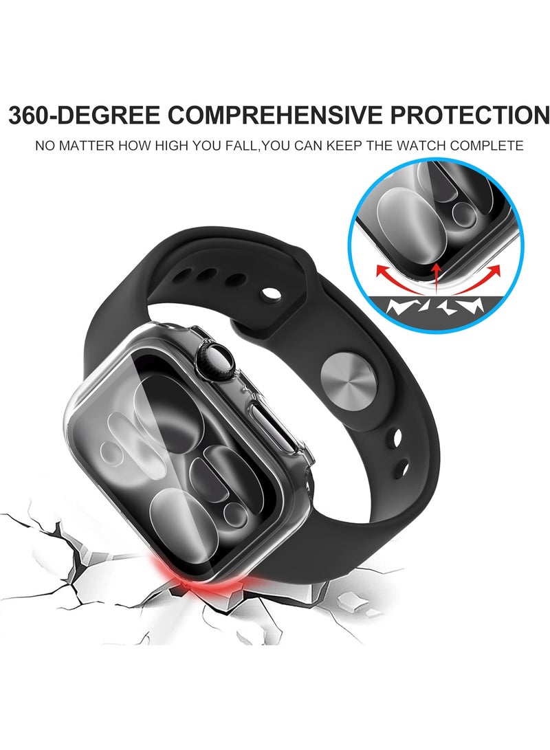 Wechdo Waterproof Case with Screen Protector for Apple Watch Series 11/10 46mm, Built-in Tempered Glass Film Hard PC Bumper Full Protective Cover-Clear - Image 4