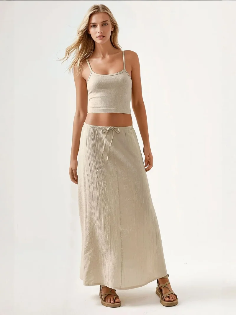 HICCUP Fitted Crew Neck Basic Tank Top