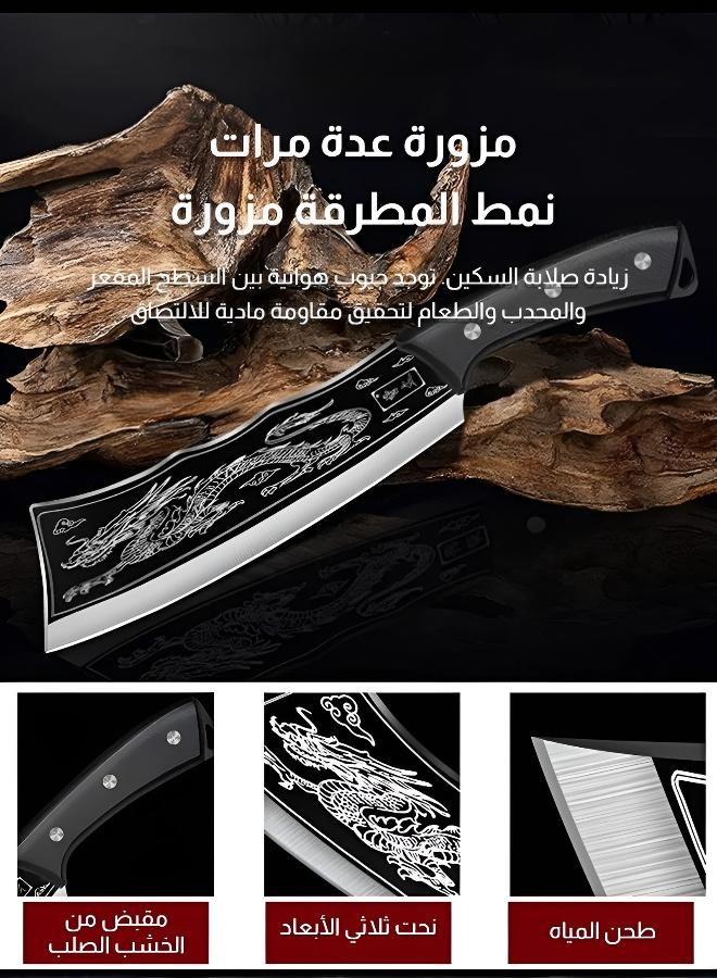 ساطوران مطبخ متينان وسميكان، سكينان حادتان من الفولاذ المقاوم للصدأ، مناسبان للتقطيع وفرم العظام والطهي اليومي. سكاكين متعددة الاستخدامات. - Image 5