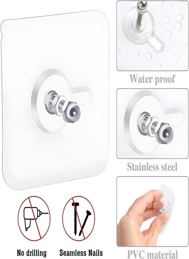 SENVOX Self Adhesive Wall Bolt Screw Sticker Hook | No Drill, Waterproof, Strong Hold | Heavy Duty, Transparent, Wall Mount Hooks for Bathroom, Kitchen & Home - Image 3