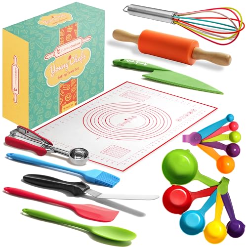 Culinary Couture Young Chefs Cooking and Baking Set for Kids – 19 Pieces Real Baking Set – Giftable Sets for Girls and Boys – Kids Cooking Sets Real 8-12 Years - Image 1