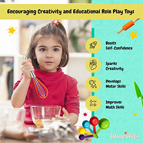 Culinary Couture Young Chefs Cooking and Baking Set for Kids – 19 Pieces Real Baking Set – Giftable Sets for Girls and Boys – Kids Cooking Sets Real 8-12 Years - Image 4