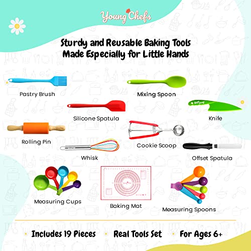 Culinary Couture Young Chefs Cooking and Baking Set for Kids – 19 Pieces Real Baking Set – Giftable Sets for Girls and Boys – Kids Cooking Sets Real 8-12 Years - Image 2