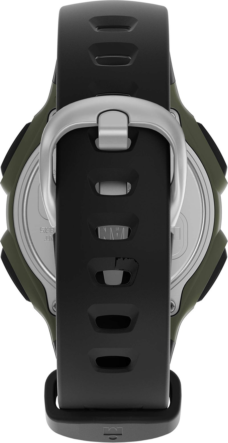 Timex Men's Ironman Triathlon Classic 30 38mm Resin Strap Watch â€“ Green Case Black Top Ring with Black Resin Strap - Image 3