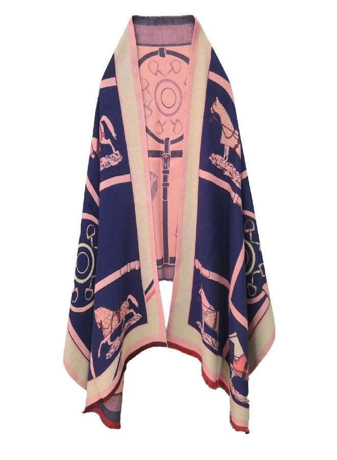 EXTREE Scarfs for Women Pashmina Silky Shawl Wrap for Evening Dressing Horse Scarf Blanket Open Front Poncho Cape - Image 1