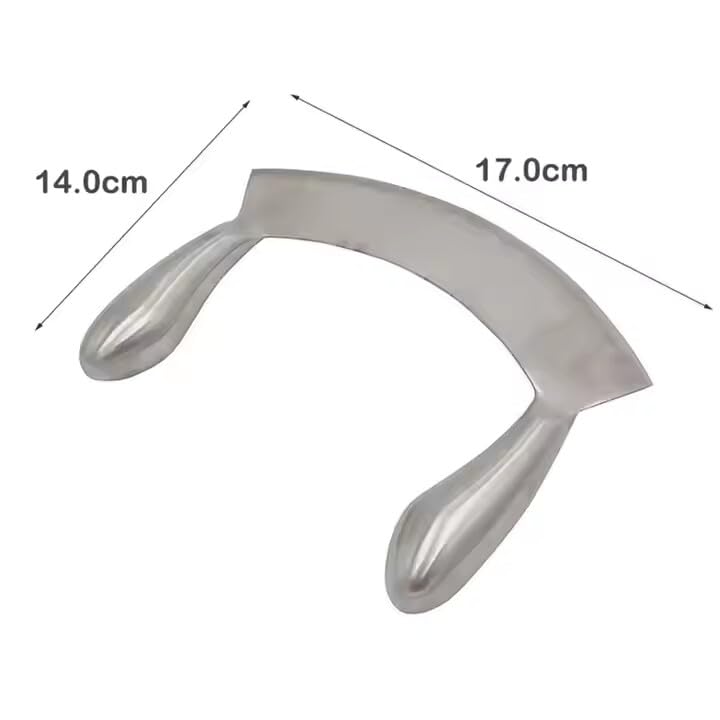 GALLY Pizza Cutter Rocker Stainless Steel Mincing Knife for Pizza Paratha Garlic Vegetables More Double Handle MultiPurpose Kitchen Tool for Easy Slicing Chopping - Image 5