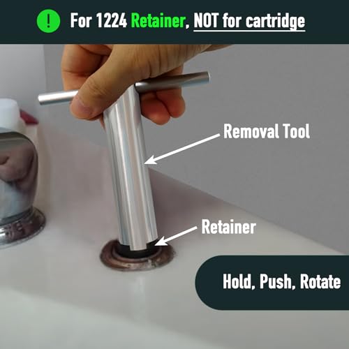 Welvzen Upgraded Retainer Removal Tool for 1224 Cartridge with Handle, Easy to Push & Pull Rebuild Puller Kit for 1224 Retainer Faucet Replacement Repair Parts - Image 2