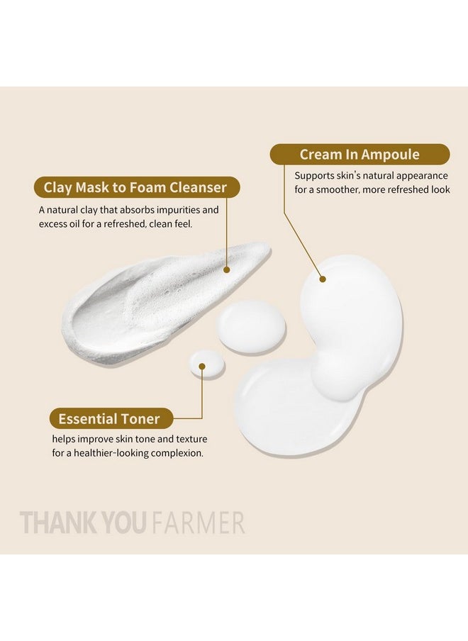 THANKYOU FARMER THANKYOU FARMER Rice Pure Glow Travel Kit, Mini Size Cleanser(1.05 fl oz), Mini Size Toner(1.05 fl oz), Mini Size Ampoule(0.35 fl oz)  - Image 3