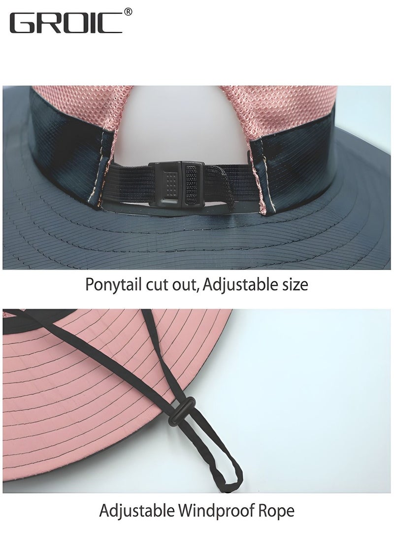 GROIC Sun Hat Sunscreen Sleeves, Waterproof Wide-brimmed Fisherman UV Protection Hat, Fishing Protective Suit, Outdoor Sports Suit,Fishing with Ponytail-Hole  - Image 4