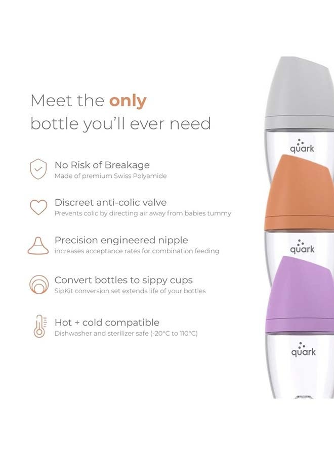 Quark BuubiBottle Max (8oz/240ml) - 2PC - Grey - Image 2