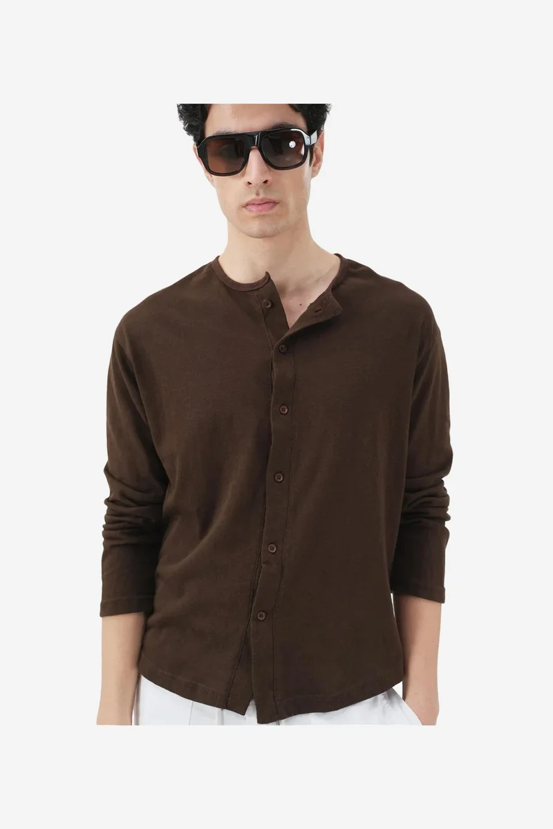 Giesto Coffee Brown GIESTO Men's Knit Shirt for Men | Best Price UAE