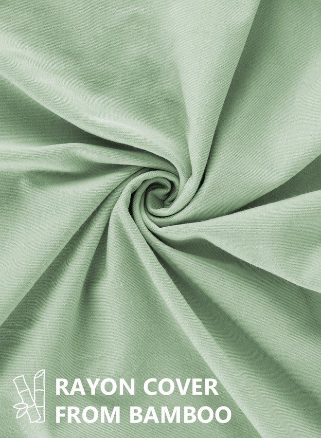 Meiz Cooling Pregnancy Pillow Cover, Rayon Cover from Bamboo, U Shaped Pregnancy Pillowcase, Maternity Pillow Cover for 60" x 31" Pregnancy Pillows, Sage Green - Image 4