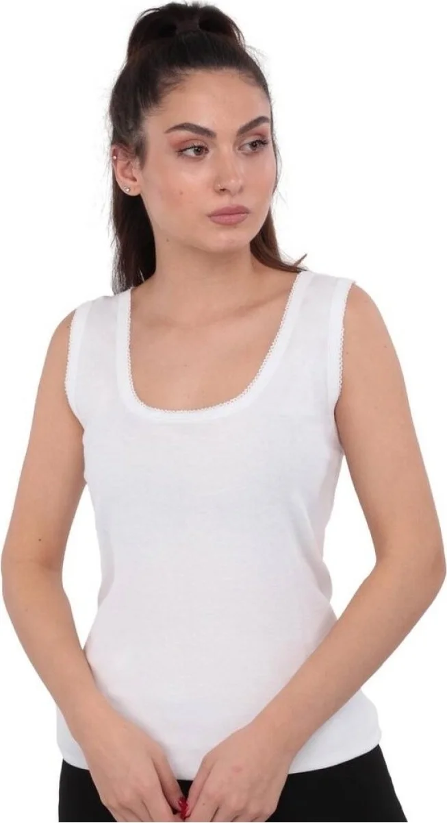 Tutku 3 Pieces White Color Thick Strap Crochet Athlete
