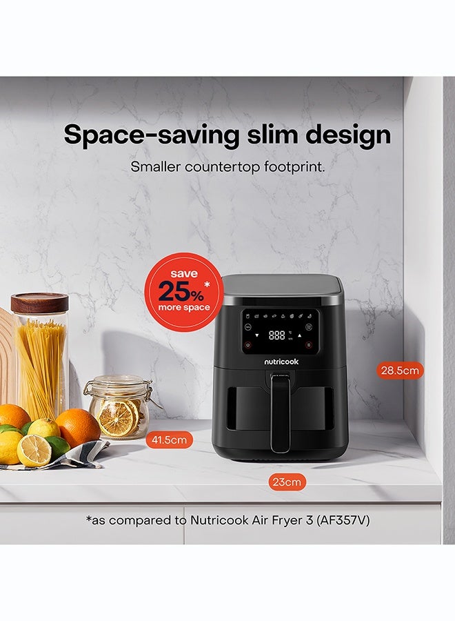 nutricook Air Fryer Slim 6L/ 1KG Capacity, Extra Large Basket, Space-Saving Slim Design, Air Fry, Bake & Reheat, 8 Cooking Programs, Clear Window & Light, NC-AFS150V, Black, 2000W, 2-Year Warranty 6 L 2000 W AFS150V black - Image 4