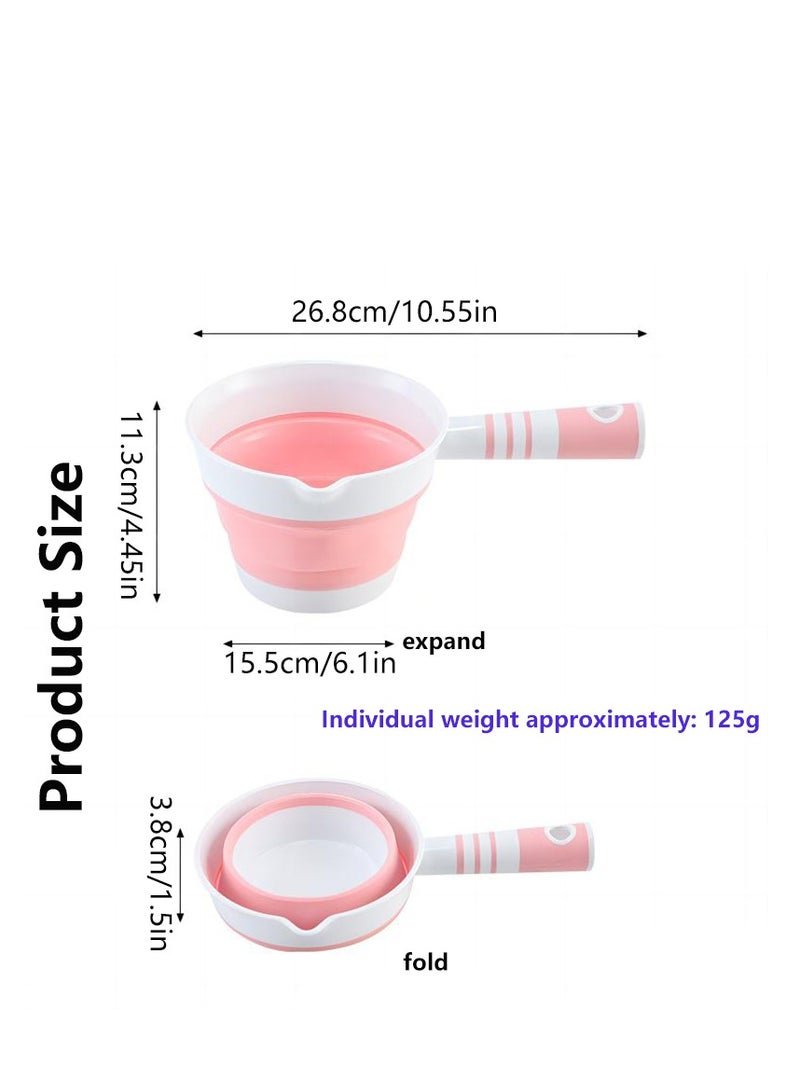 Generic Folding Water Ladle, Collapsible Water Dipper, Folding Water Scoop,Portable Water Spoon for Kitchen Bathroom Garden（Pink）  - Image 2