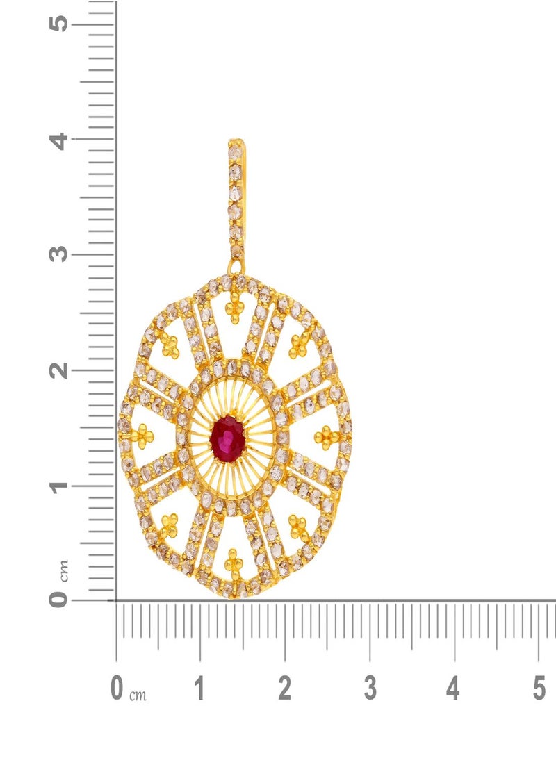 Malabar Gold and Diamonds 22 Carat 916 Purity Uncut Diamond Pendant EGNREG284PN5Y for Women  - Image 5