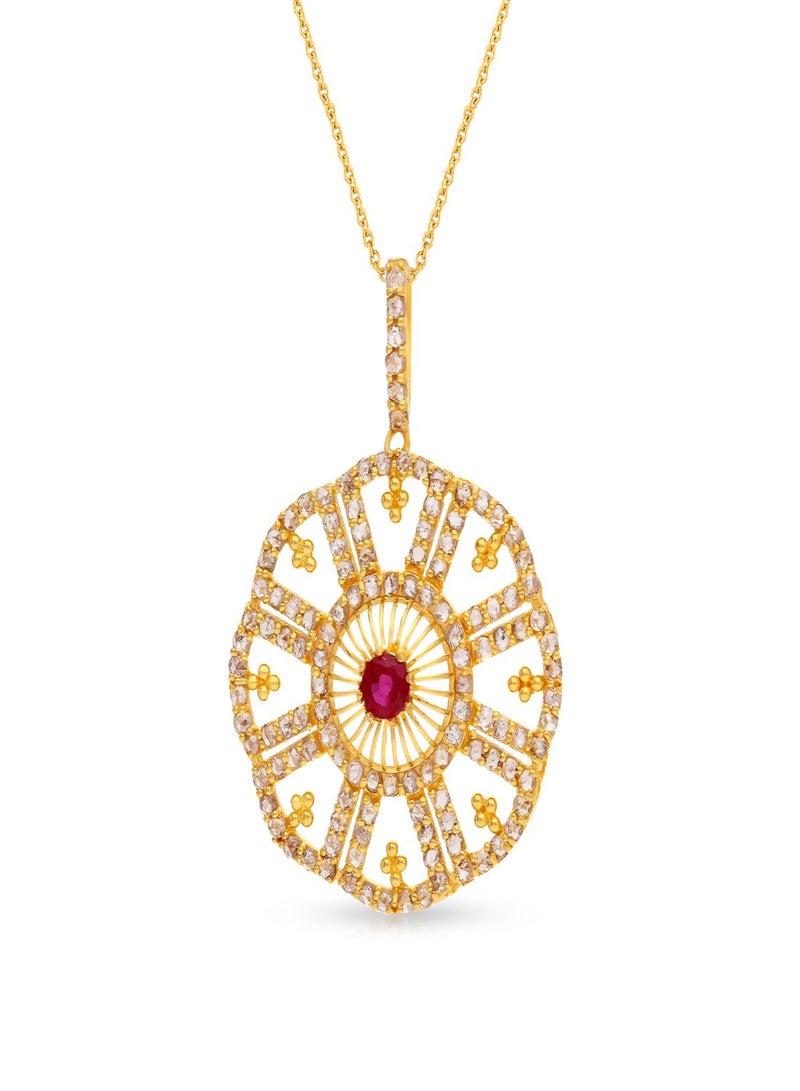 Malabar Gold and Diamonds 22 Carat 916 Purity Uncut Diamond Pendant EGNREG284PN5Y for Women  - Image 1