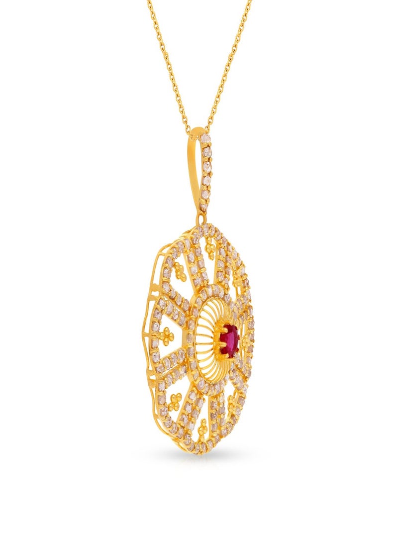 Malabar Gold and Diamonds 22 Carat 916 Purity Uncut Diamond Pendant EGNREG284PN5Y for Women  - Image 2