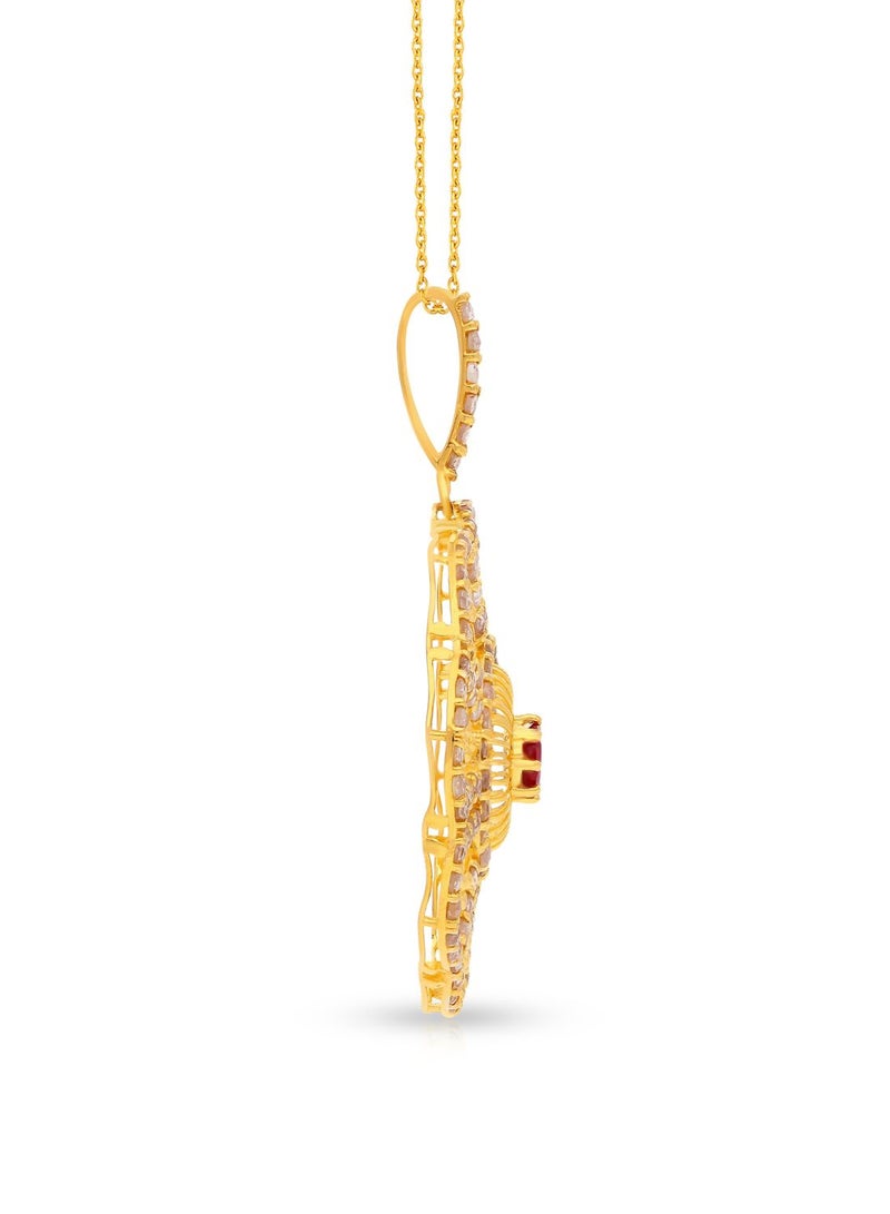 Malabar Gold and Diamonds 22 Carat 916 Purity Uncut Diamond Pendant EGNREG284PN5Y for Women  - Image 3