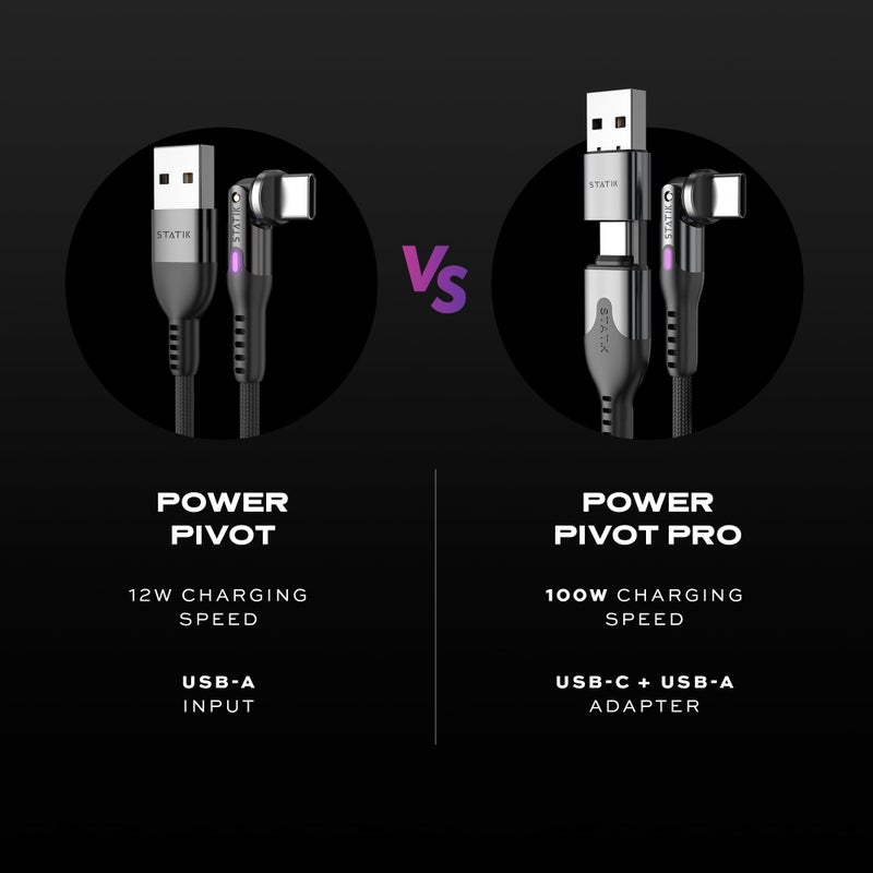 Statik PowerPivot Pro 90 Degree Cable Fast Charging Cable, USB C Swivel Head Charger Cable, 100W Type C Charger, Data Transfer Capable Right Angle USB Charger Cord, USB C to USB C Cable, 6FT/2M - Image 5
