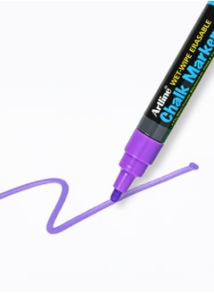 Artline Artline 12 Pieces EPW4 Chalk Marker, Line 4.0mm, Wet Wipe Eresable, Color:Purple-ARMKEPW-4PU  - Image 1