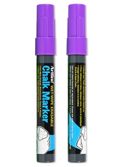 Artline Artline 12 Pieces EPW4 Chalk Marker, Line 4.0mm, Wet Wipe Eresable, Color:Purple-ARMKEPW-4PU  - Image 2