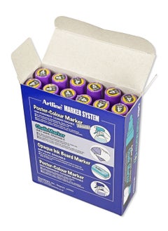 Artline Artline 12 Pieces EPW4 Chalk Marker, Line 4.0mm, Wet Wipe Eresable, Color:Purple-ARMKEPW-4PU  - Image 5