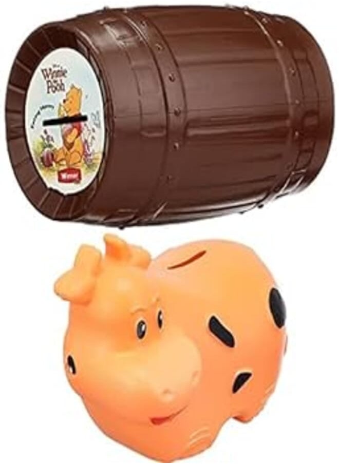 Winner plast Weiner blast plastic bank - multi - 4.7 x 4.75-1105 + Weiner blast barrel plastic bank 4.7 x 4.75 inch - assorted colors 