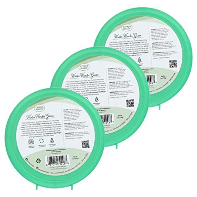 Citrus Magic Holiday Odor Absorbing Solid Air Freshener, Winter Wonder Green, 7-Ounce, Pack of 3 - Image 2