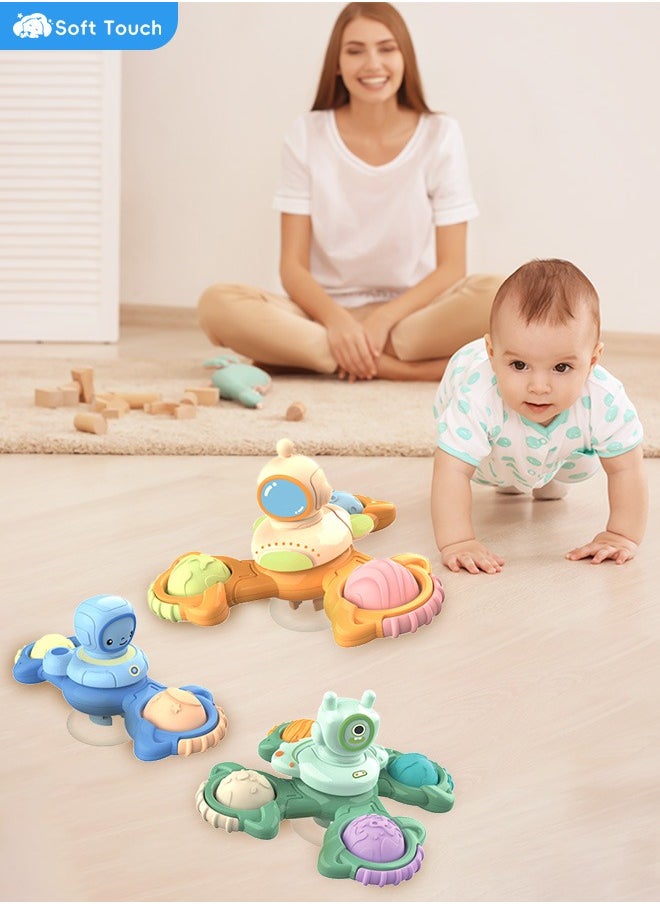 Soft Touch 3 Pcs Baby Spinner Toys Toddlers Sensory Toys Bath Toys for Toddlers Baby Suction Cup Spinner Toddler Suction Spinner Toy  - Image 3