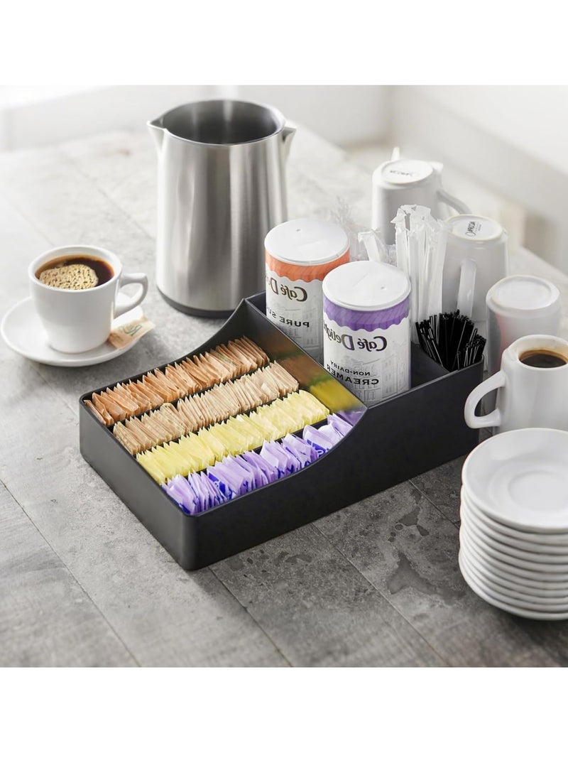 منظم محطة القهوة للكونتر، صندوق تخزين متعدد الوظائف لإكسسوارات ركن القهوة وحامل تخزين الشفاطات - Image 5