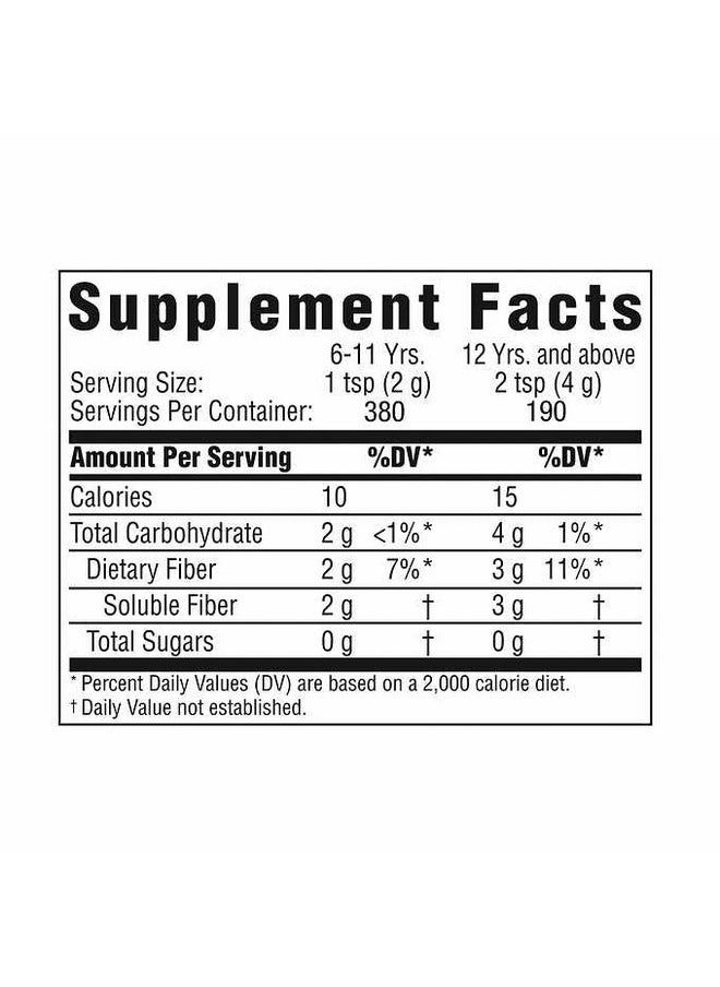 Benefiber - Fiber Supplement Powder 190 Servings Sugar Free Grit Free 722 Grams (25.5 Oz.) - Image 1