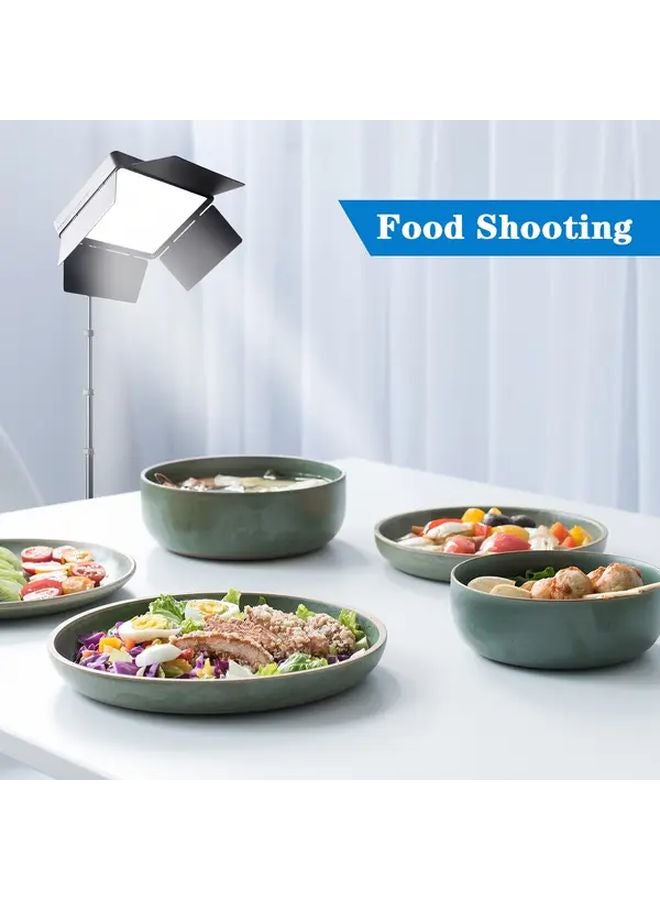 Black 63 Inch Studio Lighting Kit With Tripod Dimmable LED Fill Light For Photography Video Recording - Image 4