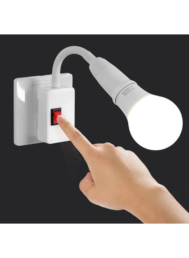 محول مقبس إضاءة 360 درجة، حامل مصباح E26/E27 مع مفتاح تشغيل/إيقاف لمصابيح المكتب، محول مقبس مصباح التيار المتردد - Image 2