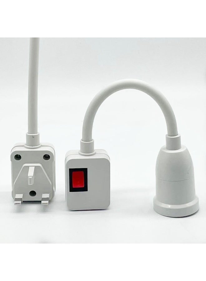 محول مقبس إضاءة 360 درجة، حامل مصباح E26/E27 مع مفتاح تشغيل/إيقاف لمصابيح المكتب، محول مقبس مصباح التيار المتردد - Image 5