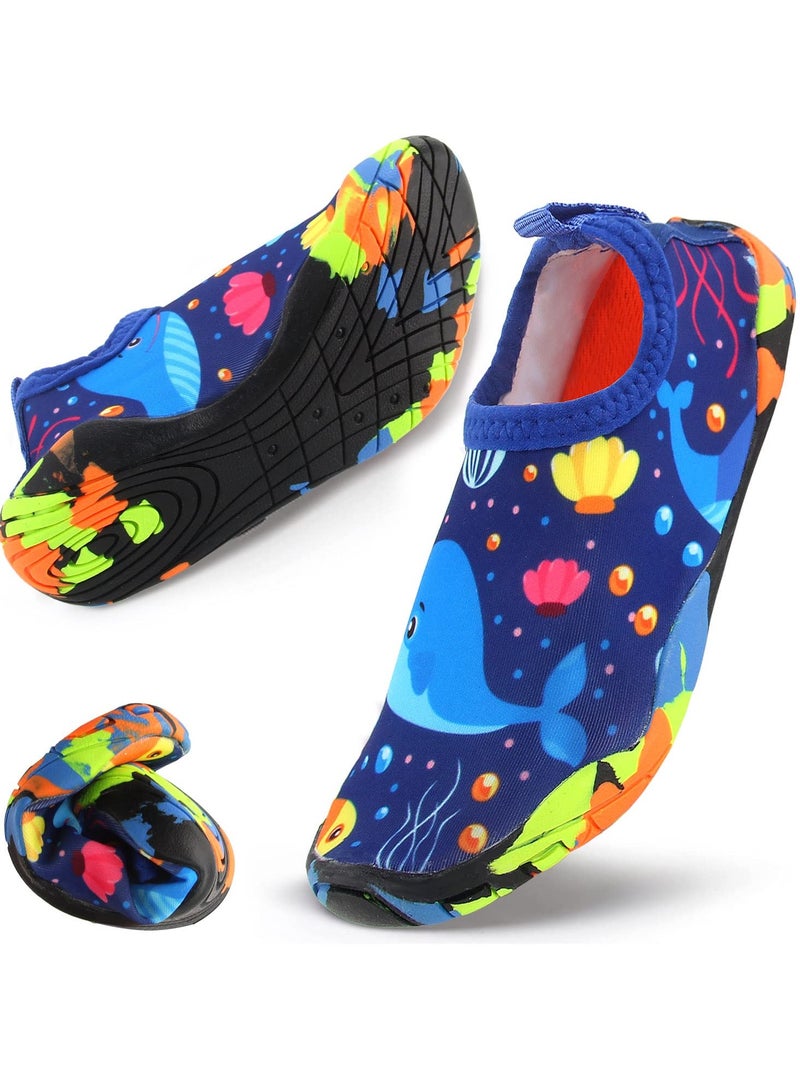 إكسفور أحذية مائية للأطفال، أحذية سباحة سريعة الجفاف غير قابلة للانزلاق للفتيات والفتيان، أحذية سباحة للشاطئ للأطفال الصغار، جوارب مطاطية حافي القدمين، الرياضات الخارجية، أساسيات العطلات (29-30) - Image 1